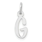 Load image into Gallery viewer, 14K White Gold Small Slanted Block Initial Letter G Charm Pendant
