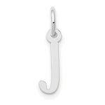 Load image into Gallery viewer, 14K White Gold Small Slanted Block Initial Letter J Charm Pendant
