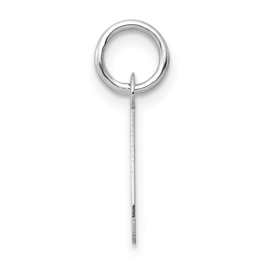 14K White Gold Small Slanted Block Initial Letter J Charm Pendant