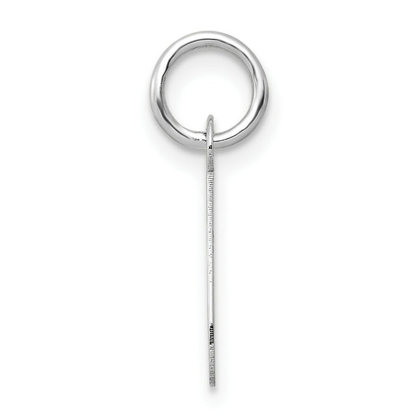 14K White Gold Small Slanted Block Initial Letter J Charm Pendant