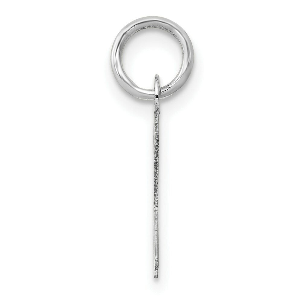 14K White Gold Small Slanted Block Initial Letter K Charm Pendant