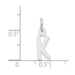 Load image into Gallery viewer, 14K White Gold Small Slanted Block Initial Letter K Charm Pendant
