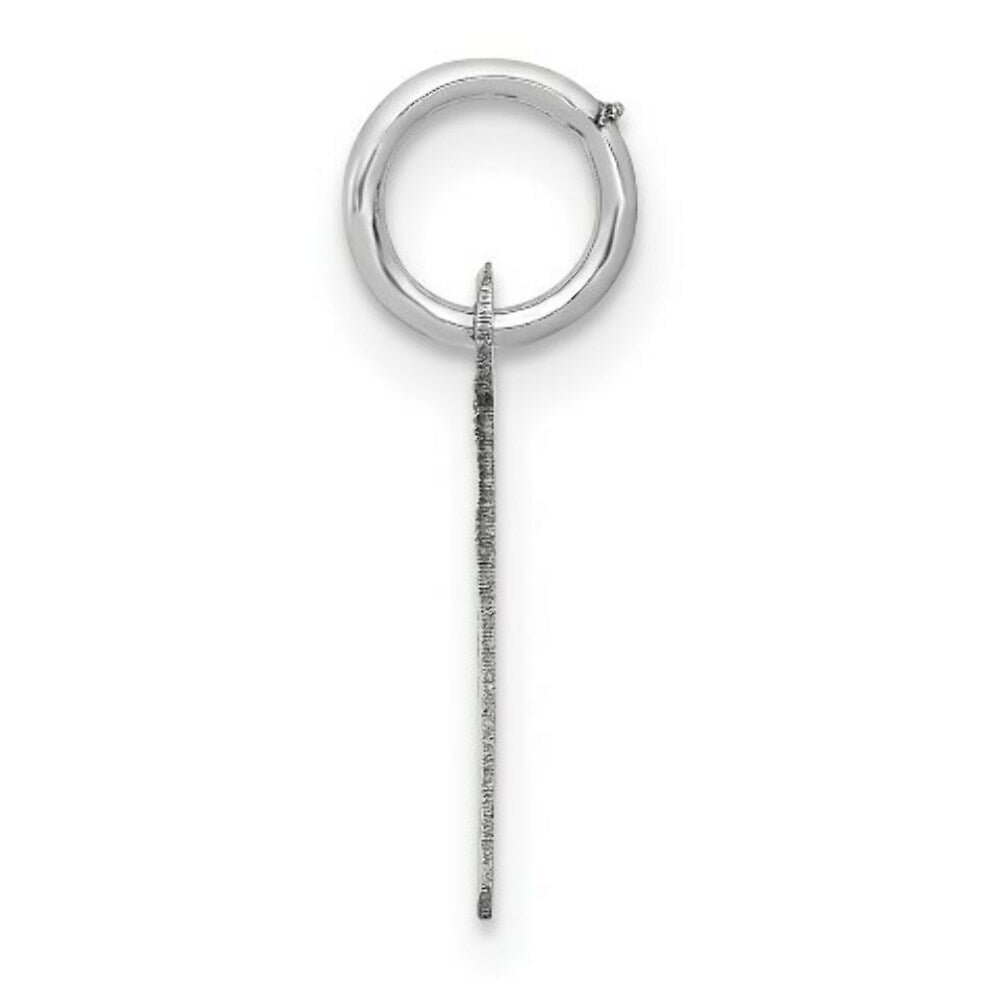 14K White Gold Small Slanted Block Initial Letter L Charm Pendant