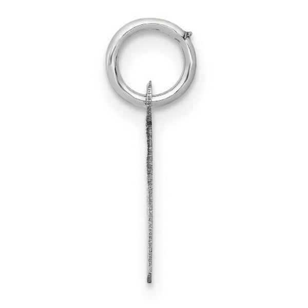14K White Gold Small Slanted Block Initial Letter L Charm Pendant