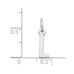 Load image into Gallery viewer, 14K White Gold Small Slanted Block Initial Letter L Charm Pendant
