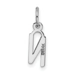 Load image into Gallery viewer, 14K White Gold Small Slanted Block Initial Letter N Charm Pendant
