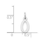 Load image into Gallery viewer, 14K White Gold Small Slanted Block Initial Letter O Charm Pendant
