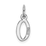 Load image into Gallery viewer, 14K White Gold Small Slanted Block Initial Letter O Charm Pendant
