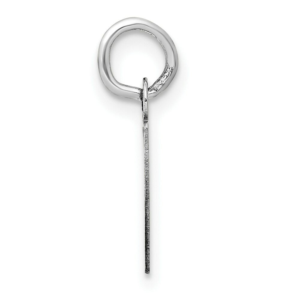 14K White Gold Small Slanted Block Initial Letter P Charm Pendant