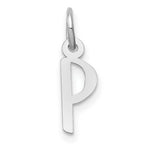 Load image into Gallery viewer, 14K White Gold Small Slanted Block Initial Letter P Charm Pendant
