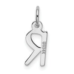Load image into Gallery viewer, 14K White Gold Small Slanted Block Initial Letter R Charm Pendant
