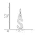Load image into Gallery viewer, 14K White Gold Small Slanted Block Initial Letter S Charm Pendant
