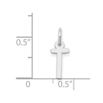 Load image into Gallery viewer, 14K White Gold Small Slanted Block Initial Letter T Charm Pendant
