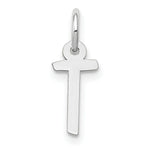 Load image into Gallery viewer, 14K White Gold Small Slanted Block Initial Letter T Charm Pendant
