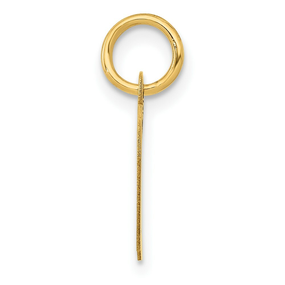 14K Yellow Gold Small Fancy Script Initial Letter D Charm