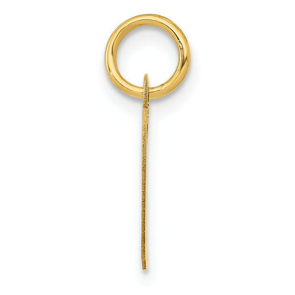 14K Yellow Gold Small Fancy Script Initial Letter D Charm