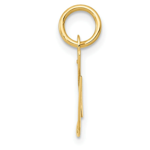 14K Yellow Gold Small Fancy Script Initial Letter G Charm