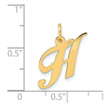 Load image into Gallery viewer, 14K Yellow Gold Small Fancy Script Initial Letter H Charm
