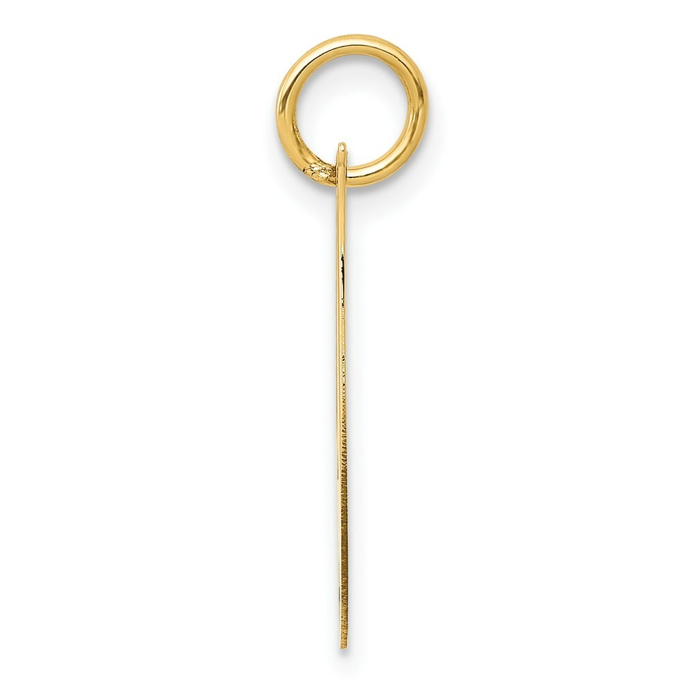 14K Yellow Gold Small Fancy Script Initial Letter I Charm