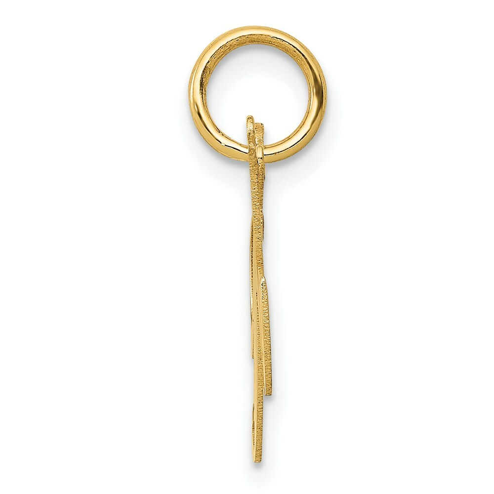 14K Yellow Gold Small Fancy Script Initial Letter K Charm