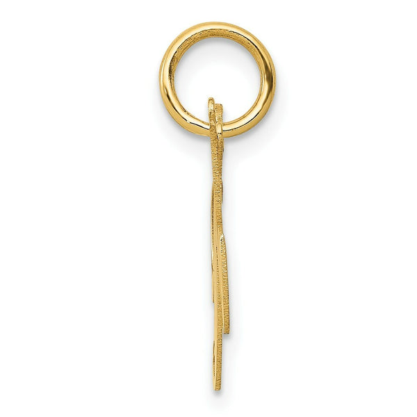 14K Yellow Gold Small Fancy Script Initial Letter K Charm