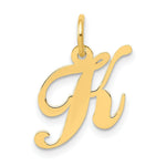 Load image into Gallery viewer, 14K Yellow Gold Small Fancy Script Initial Letter K Charm
