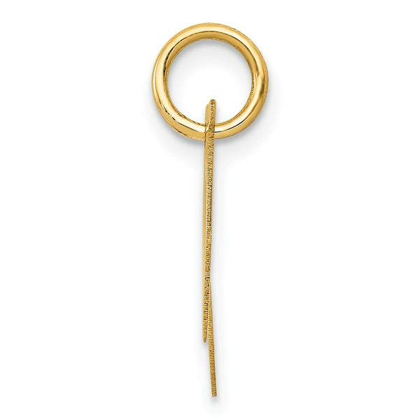14K Yellow Gold Small Fancy Script Initial Letter N Charm