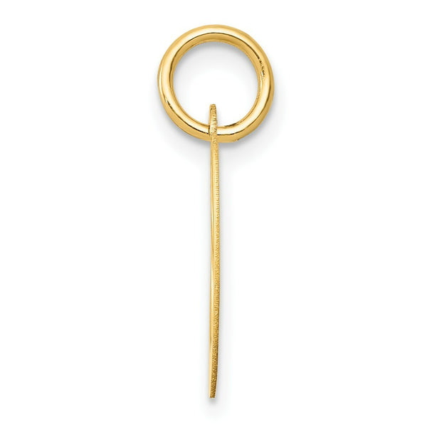 14K Yellow Gold Small Fancy Script Initial Letter O Charm