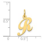 Load image into Gallery viewer, 14K Yellow Gold Small Fancy Script Initial Letter R Charm
