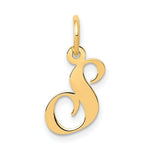 Load image into Gallery viewer, 14K Yellow Gold Small Fancy Script Initial Letter S Charm
