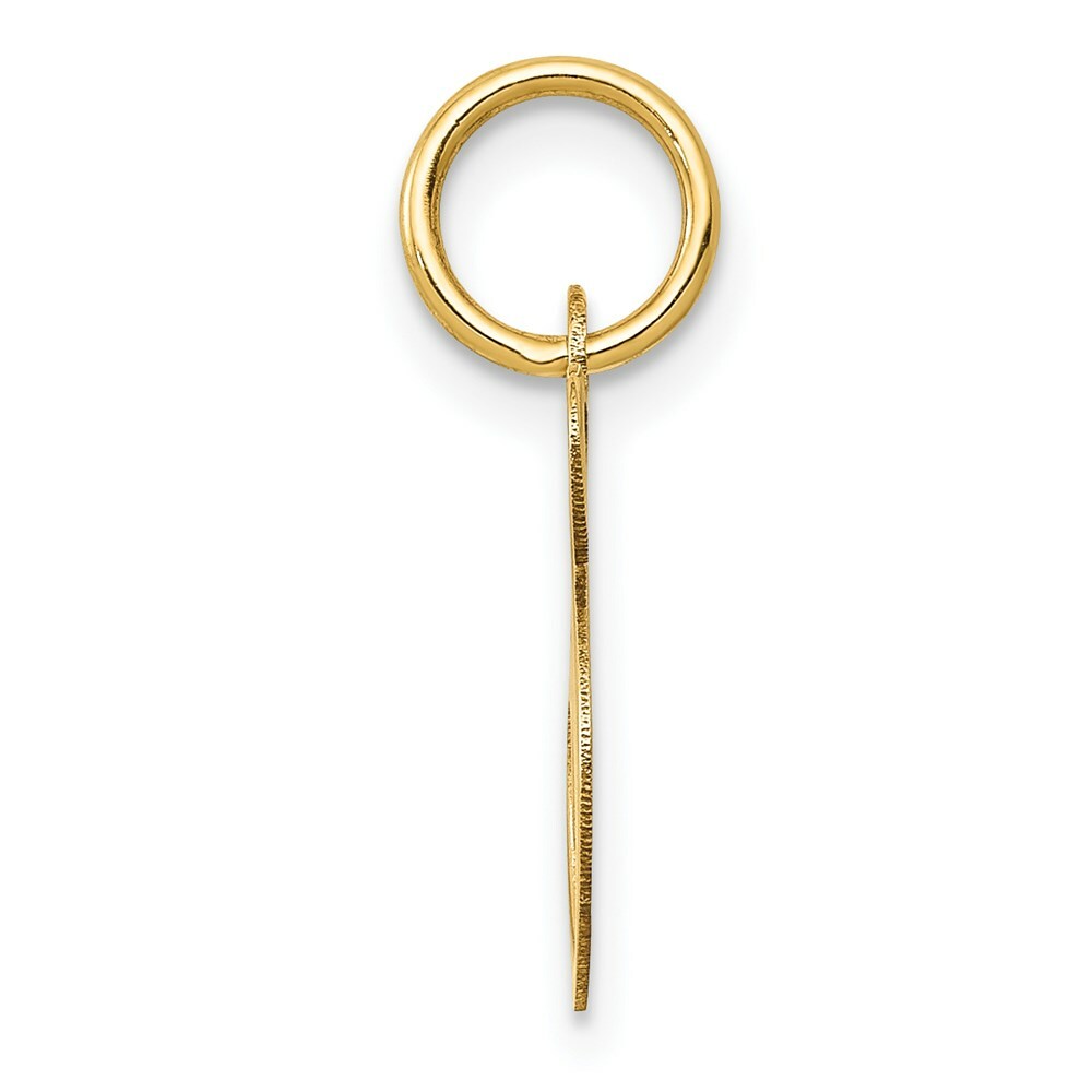 14K Yellow Gold Small Fancy Script Initial Letter S Charm