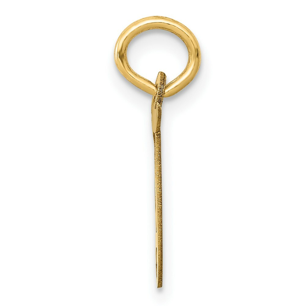 14K Yellow Gold Small Fancy Script Initial Letter T Charm