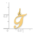 Load image into Gallery viewer, 14K Yellow Gold Small Fancy Script Initial Letter T Charm
