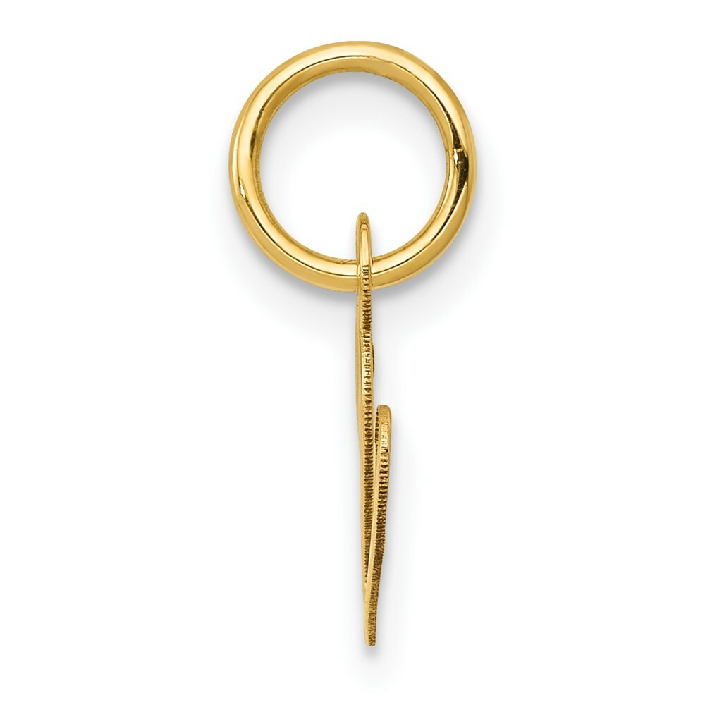 14K Yellow Gold Small Fancy Script Initial Letter V Charm