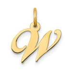 Load image into Gallery viewer, 14K Yellow Gold Small Fancy Script Initial Letter W Charm
