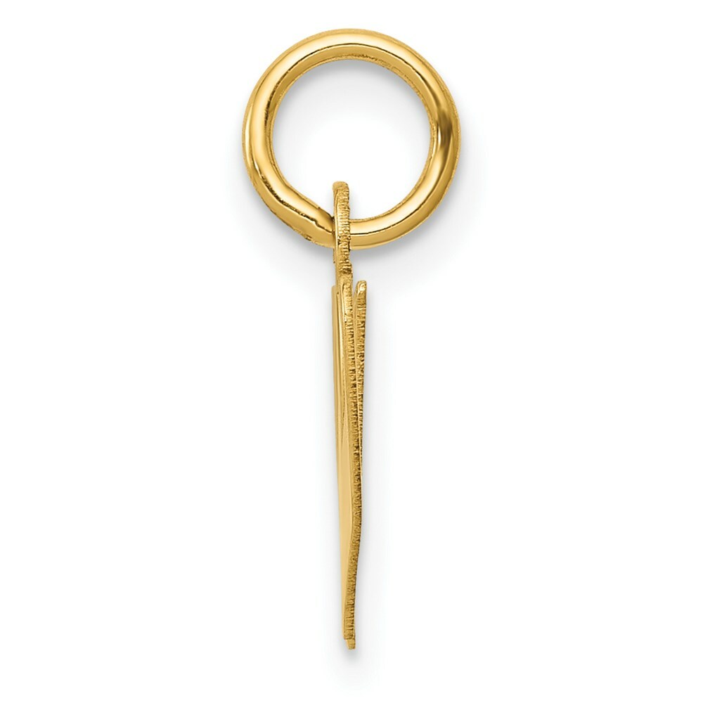 14K Yellow Gold Small Fancy Script Initial Letter W Charm