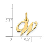 Load image into Gallery viewer, 14K Yellow Gold Small Fancy Script Initial Letter W Charm
