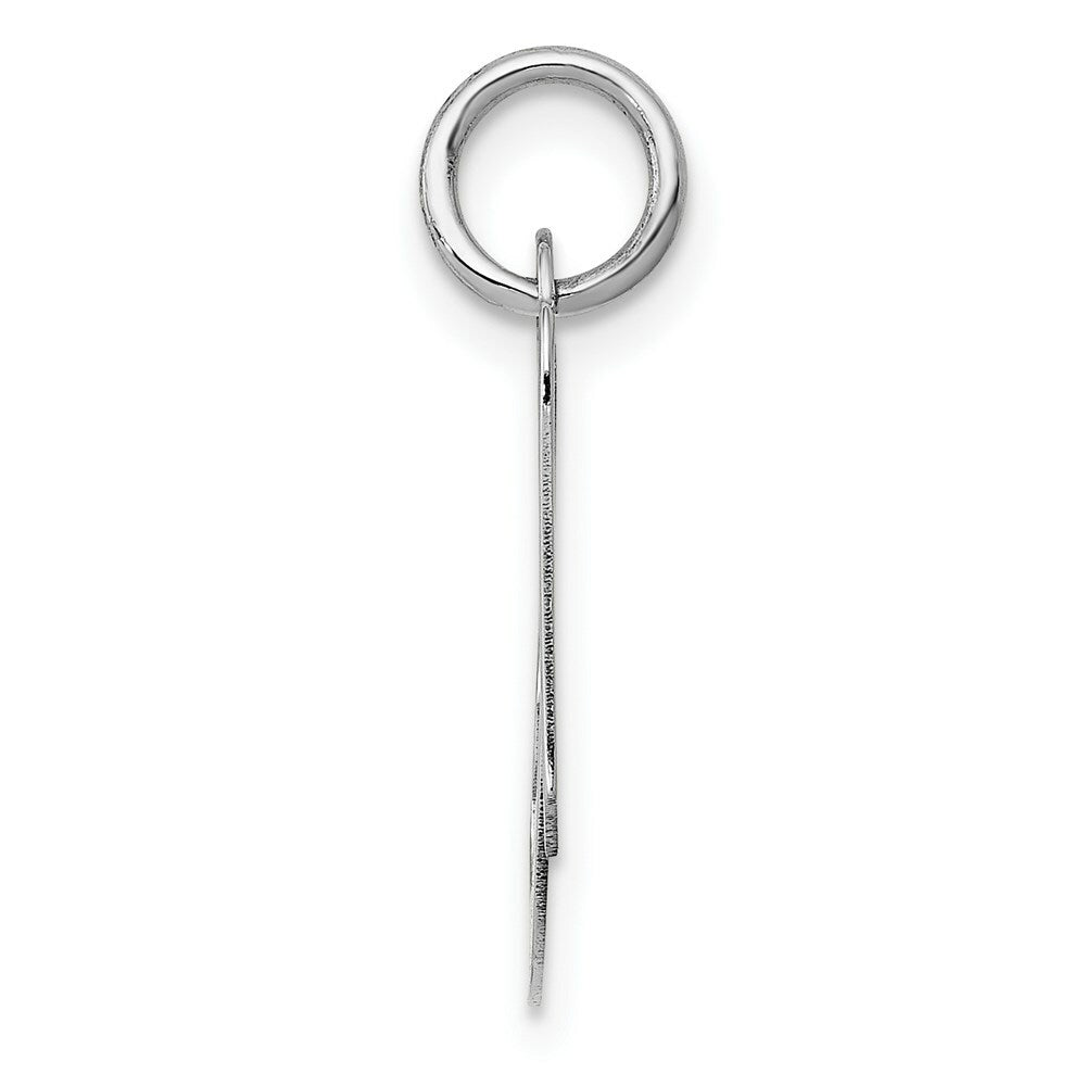 14K White Gold Small Fancy Script Initial Letter A Charm Pendant
