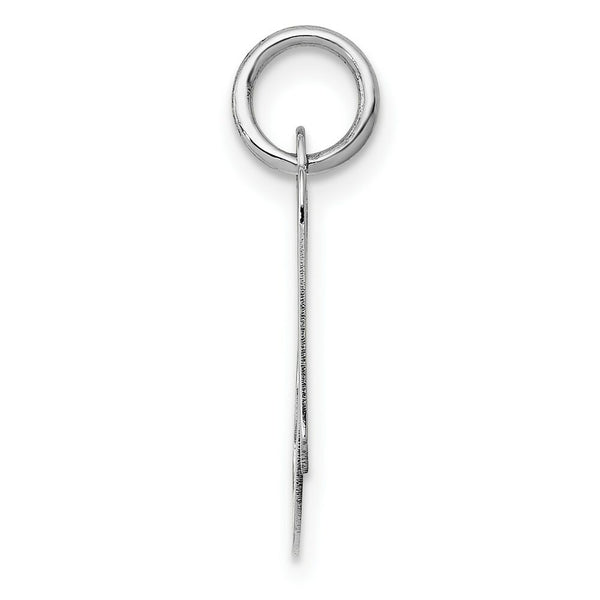 14K White Gold Small Fancy Script Initial Letter A Charm Pendant