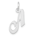 Load image into Gallery viewer, 14K White Gold Small Fancy Script Initial Letter A Charm Pendant
