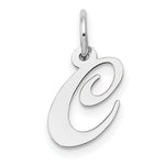 Load image into Gallery viewer, 14K White Gold Small Fancy Script Initial Letter C Charm Pendant
