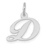 Load image into Gallery viewer, 14K White Gold Small Fancy Script Initial Letter D Charm Pendant
