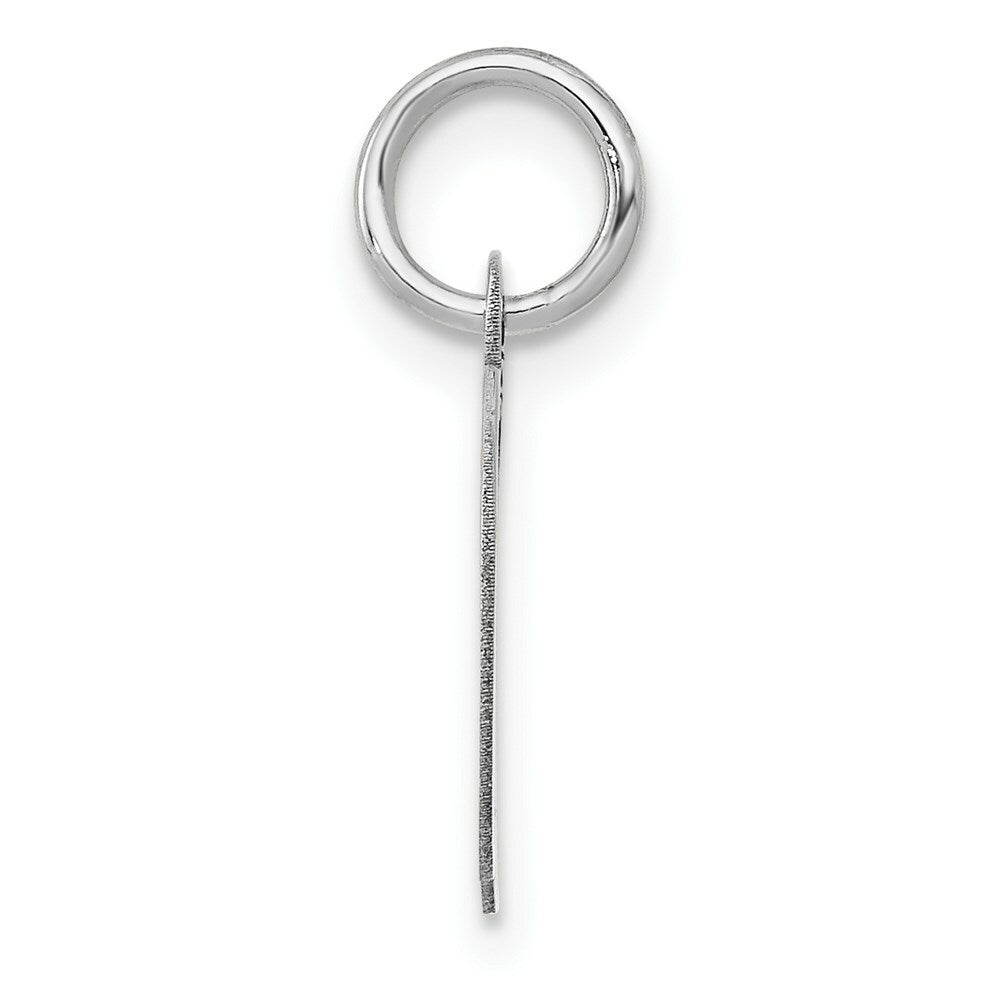 14K White Gold Small Fancy Script Initial Letter D Charm Pendant