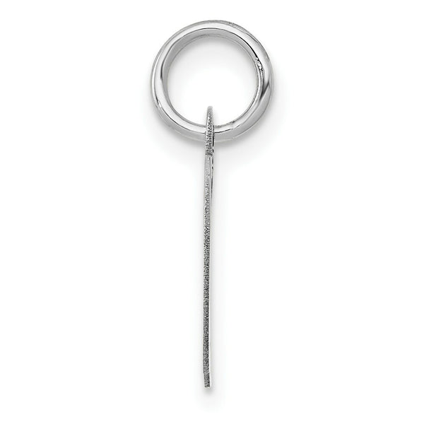 14K White Gold Small Fancy Script Initial Letter D Charm Pendant