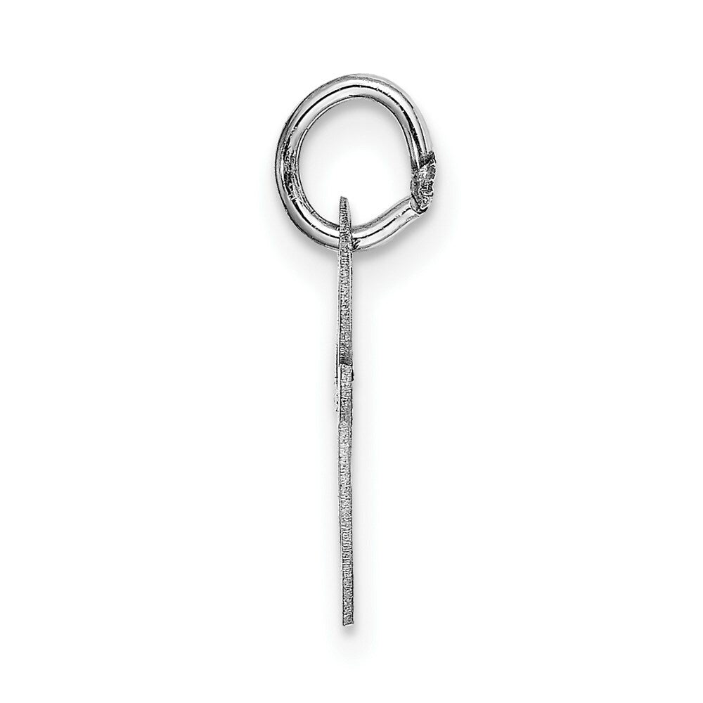 14K White Gold Small Fancy Script Initial Letter E Charm Pendant