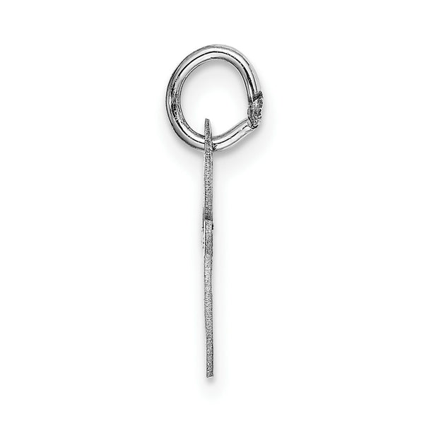 14K White Gold Small Fancy Script Initial Letter E Charm Pendant