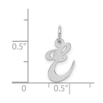 Load image into Gallery viewer, 14K White Gold Small Fancy Script Initial Letter E Charm Pendant

