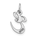 Load image into Gallery viewer, 14K White Gold Small Fancy Script Initial Letter E Charm Pendant
