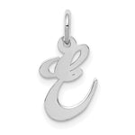 Load image into Gallery viewer, 14K White Gold Small Fancy Script Initial Letter E Charm Pendant
