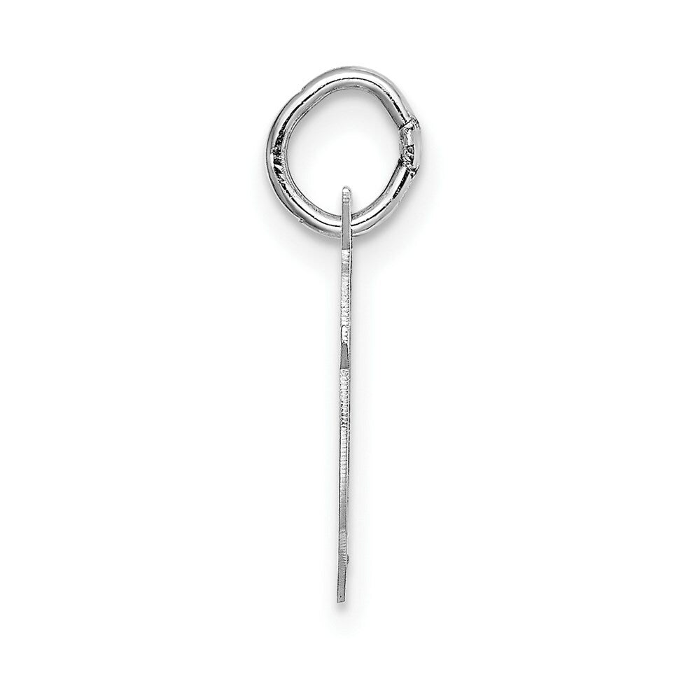 14K White Gold Small Fancy Script Initial Letter F Charm Pendant